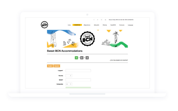 old website design booking page