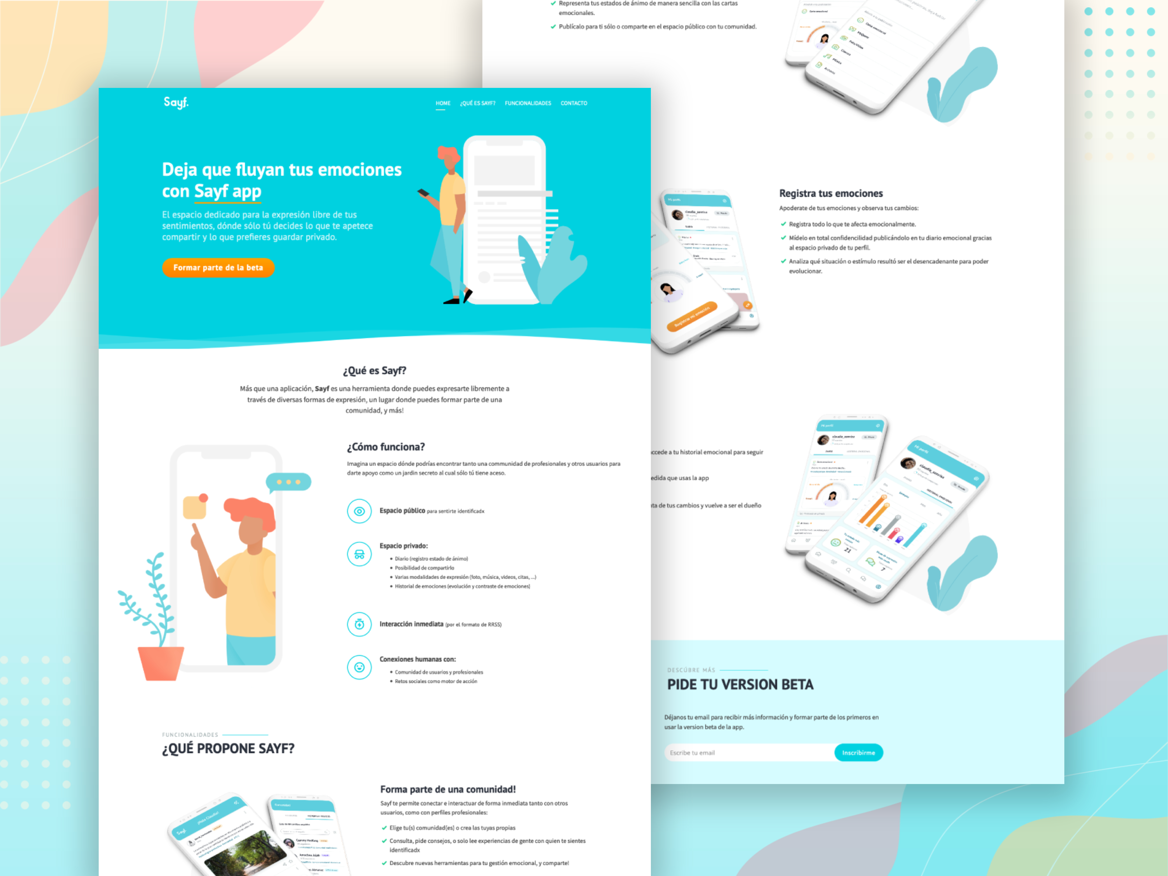 Sayf app landing page